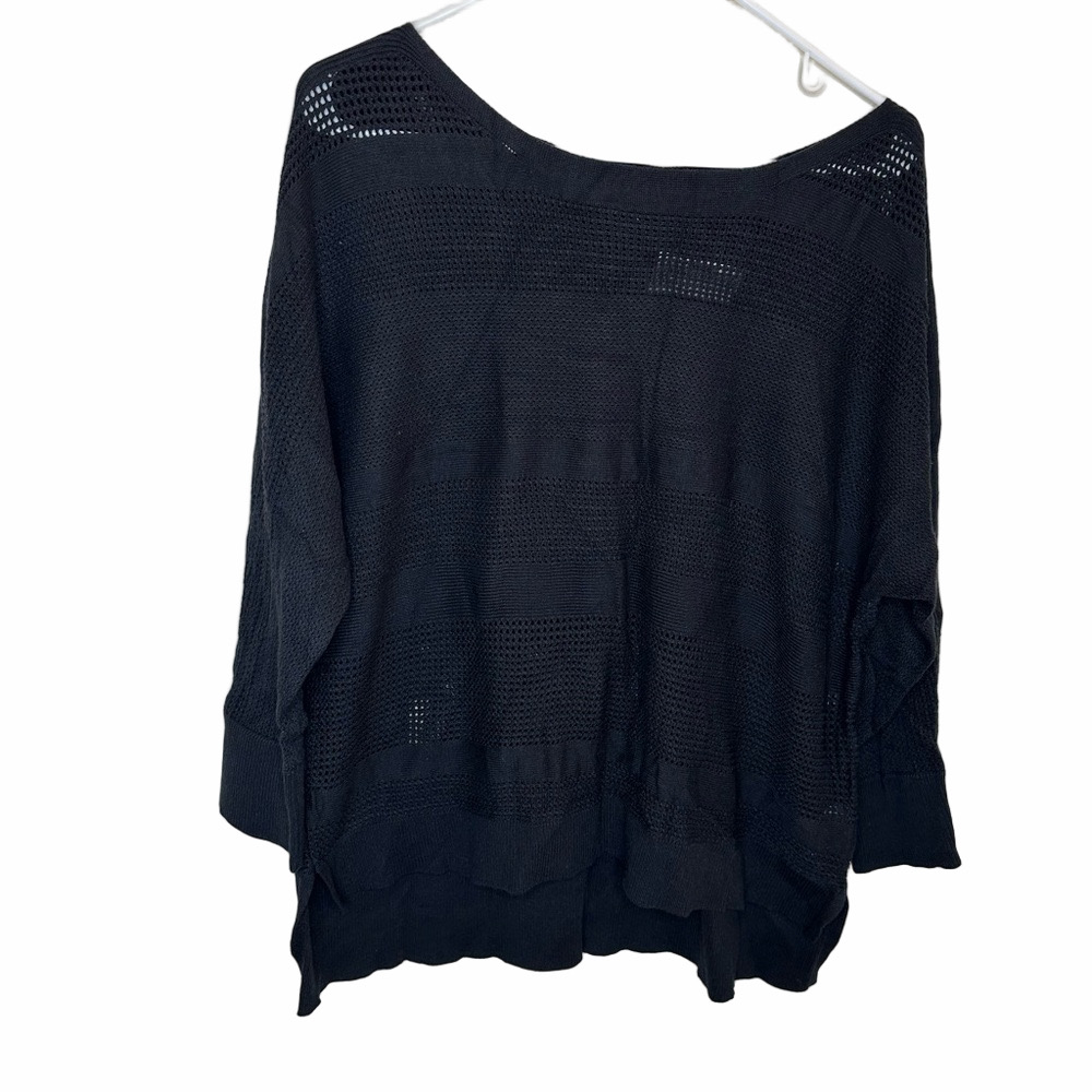 NWT Maurices Black Open Knit Blouse Size XLarge